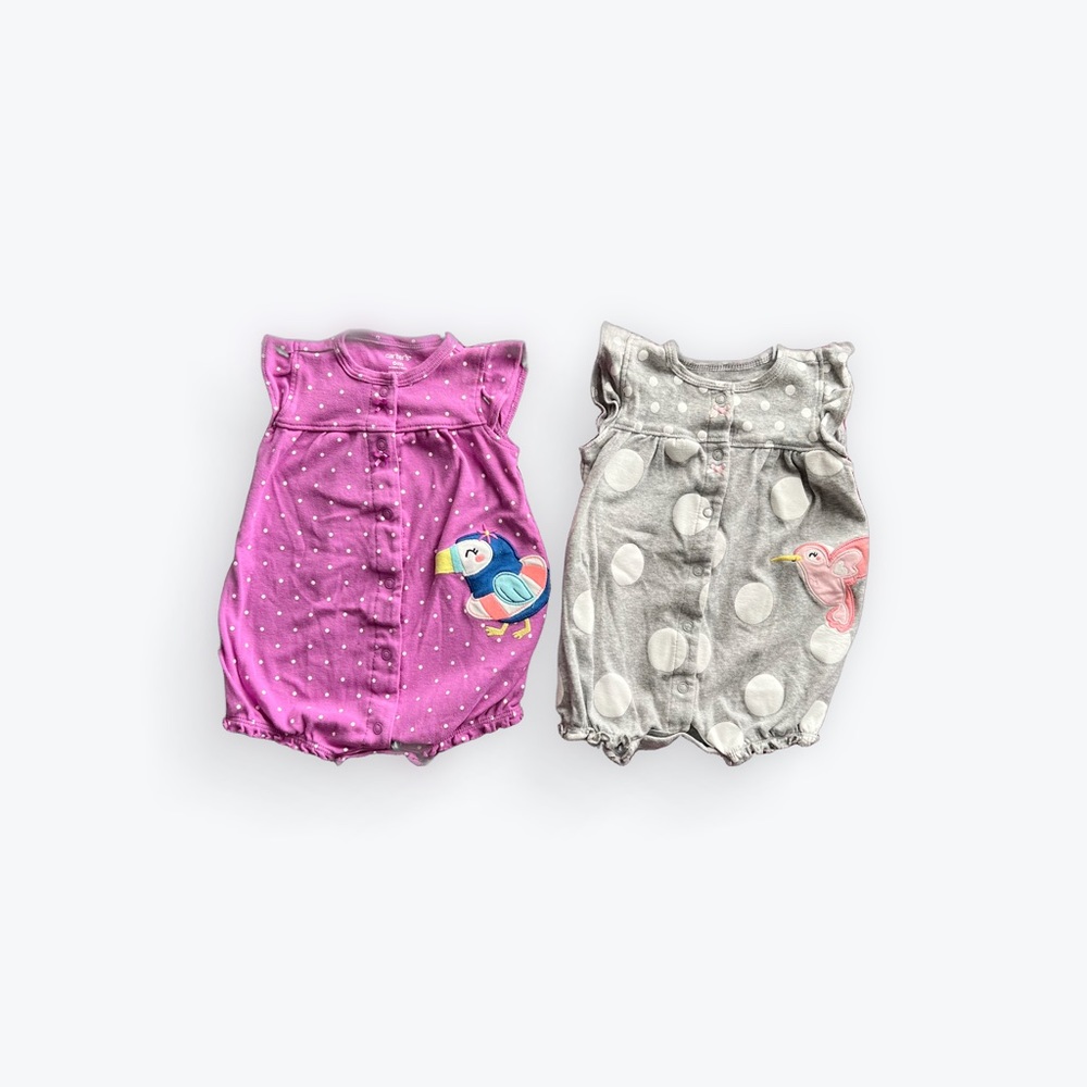 2 Baby Girl Carter’s Rompers